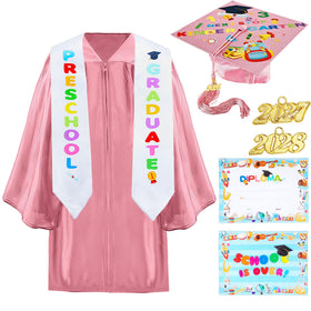 Restroma pink preschool graduation gown for ceremony photos