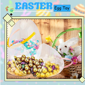 Restroma transparent Easter egg with colorful handle for decorating