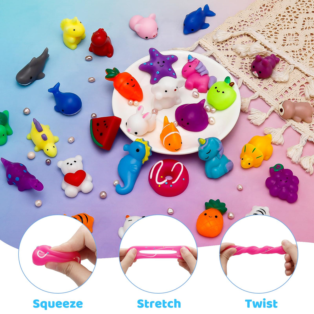 Resumplan Mochi Squishy Fruits – colorful shapes ideal for classroom activities