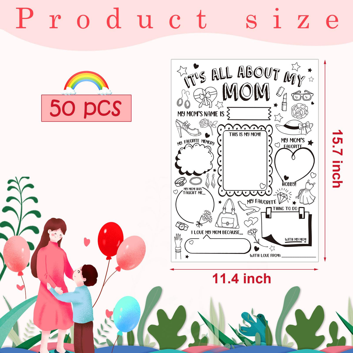 Resurhang All About Mom poster designs for personalized kid artwork