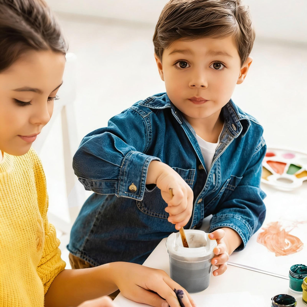 Retainbre sturdy cups with lids support long-term use in art supplies.