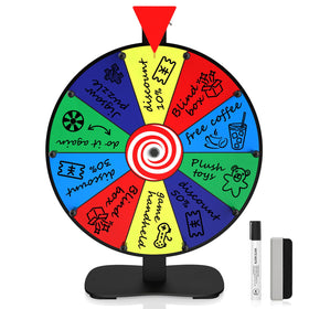 Retbtnm 14-inch prize wheel base with a widened stance ensuring stable tabletop use.