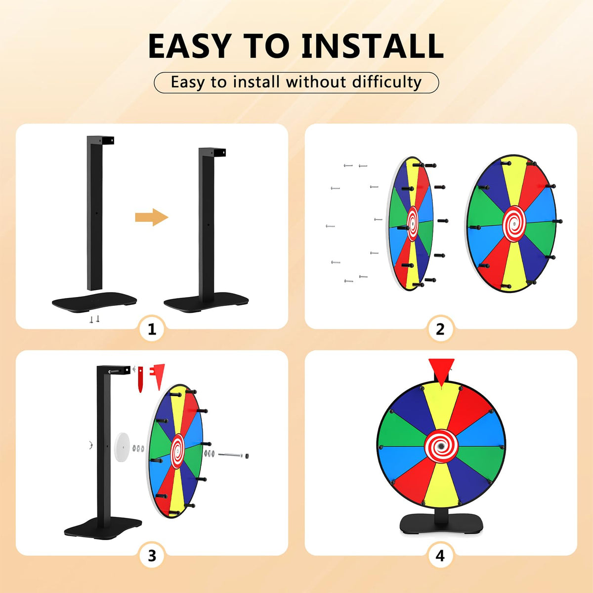 Retbtnm metal support provides sturdy, reliable on-table stability.