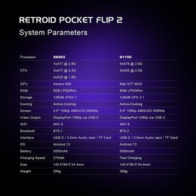 Retroid Pocket Flip 2 5000mAh battery with fast charging