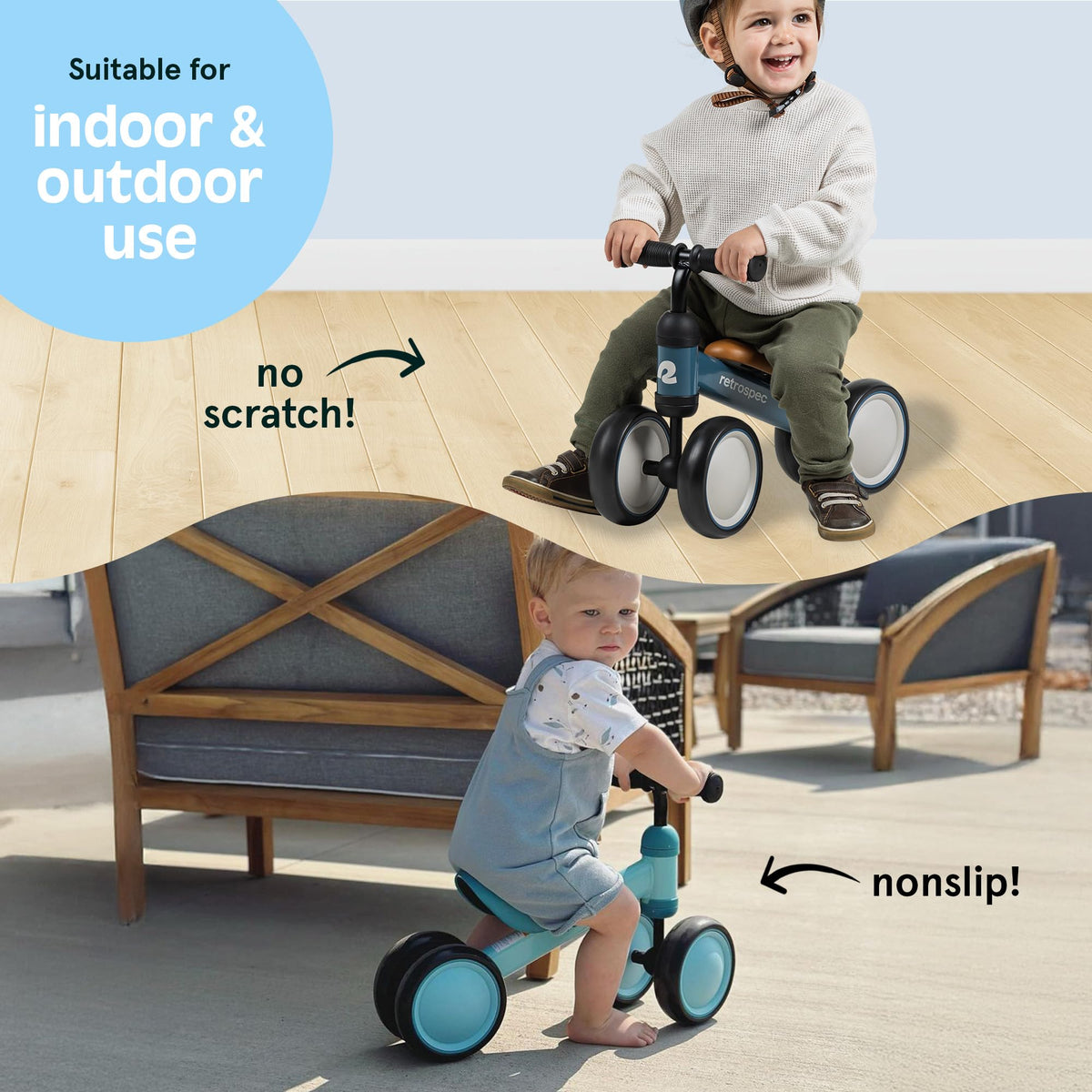 Retrospec Cricket assembly-ready design allows quick setup for busy families
