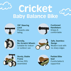 Retrospec Cricket feet-to-floor design enables toddlers to move without pedals