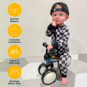 Retrospec Cricket seat and handlebars provide comfortable control for early riders