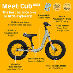 Retrospec Cub Plus side view highlights adjustable frame for growing riders.