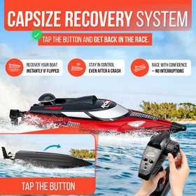 REV-UP capsize recovery button helps re-enter the race quickly.