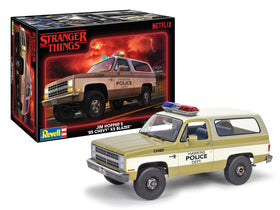 Revell Jim Hopper 85 K5 Blazer front view with authentic police detailing for display