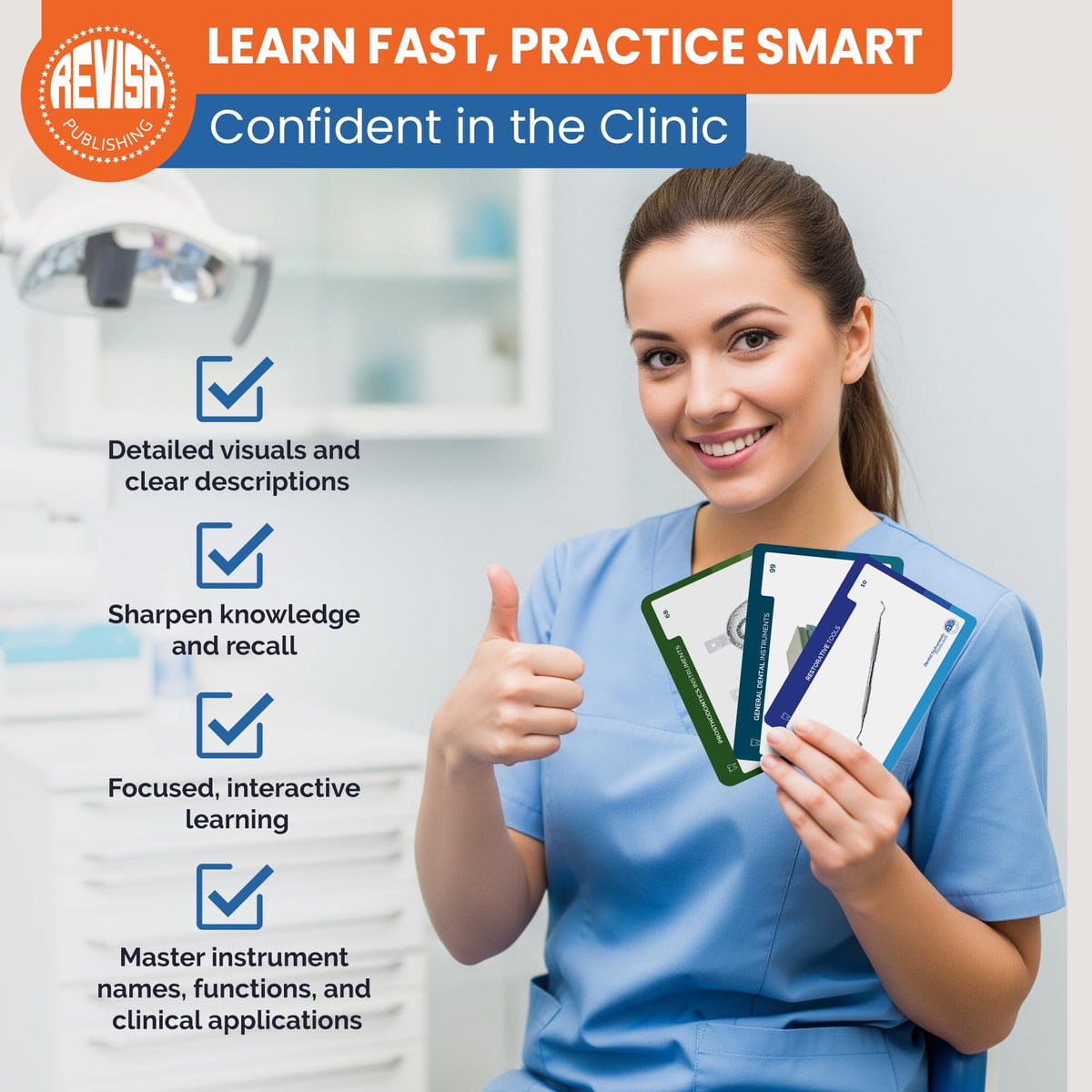 Revisa flash card, dental elevator image for easy recognition
