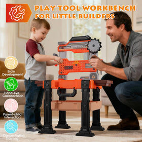 REXBETI tool bench carry case setup supports portable pretend play