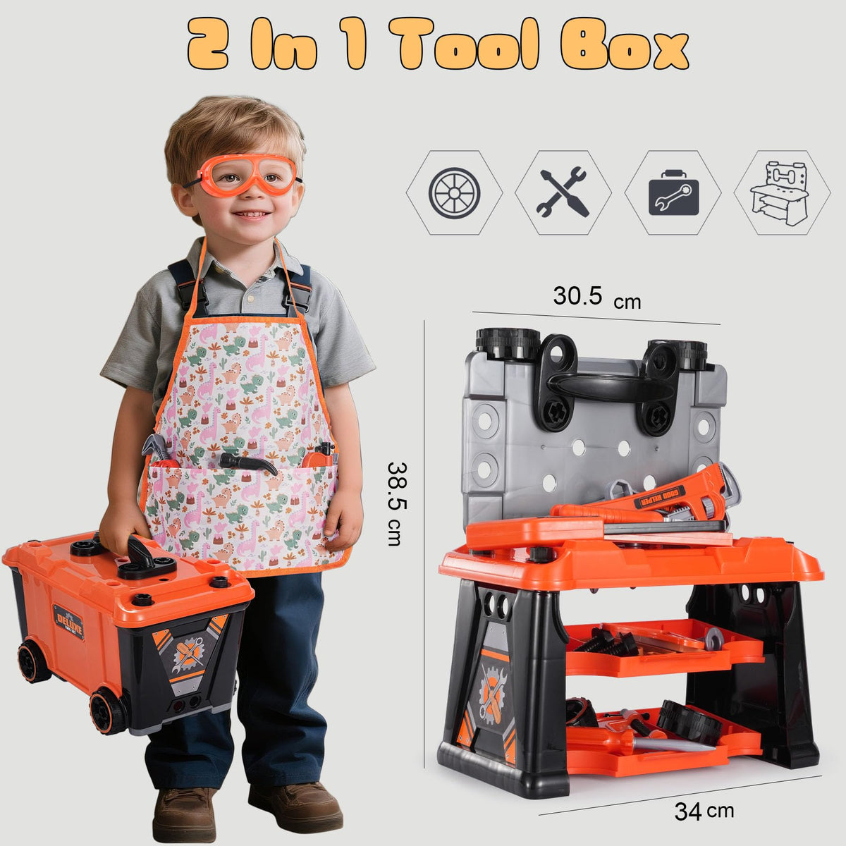 REXBETI kids tool set workbench ready for imaginative construction