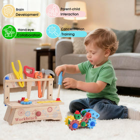 REXBETI wooden mallet toy encourages precise tapping and hand-eye coordination