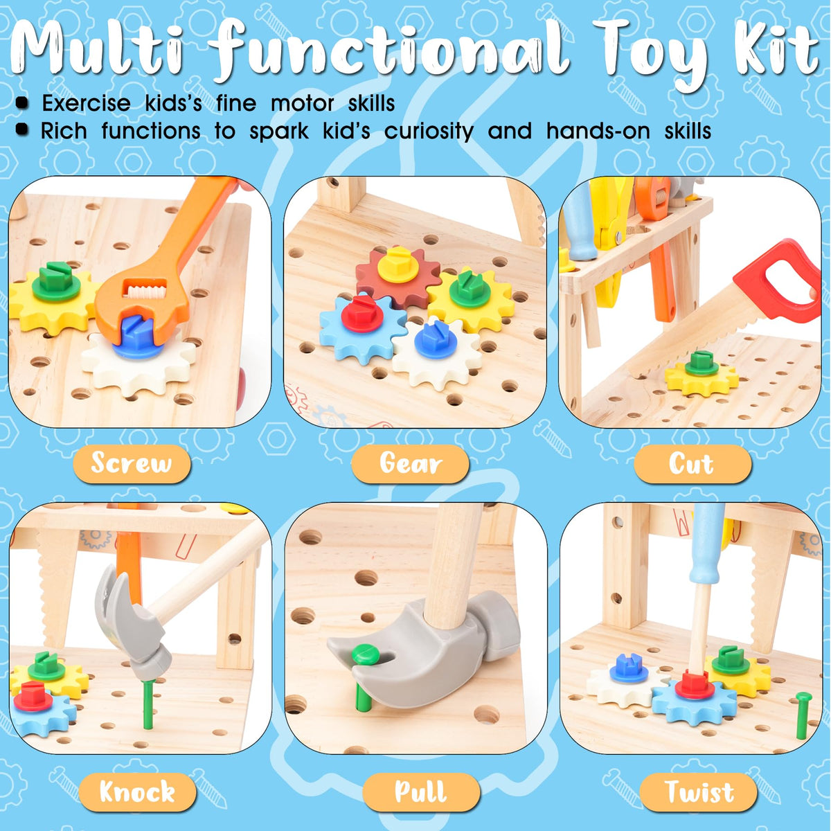 REXBETI wooden screws and bolts promote hands-on assembly play