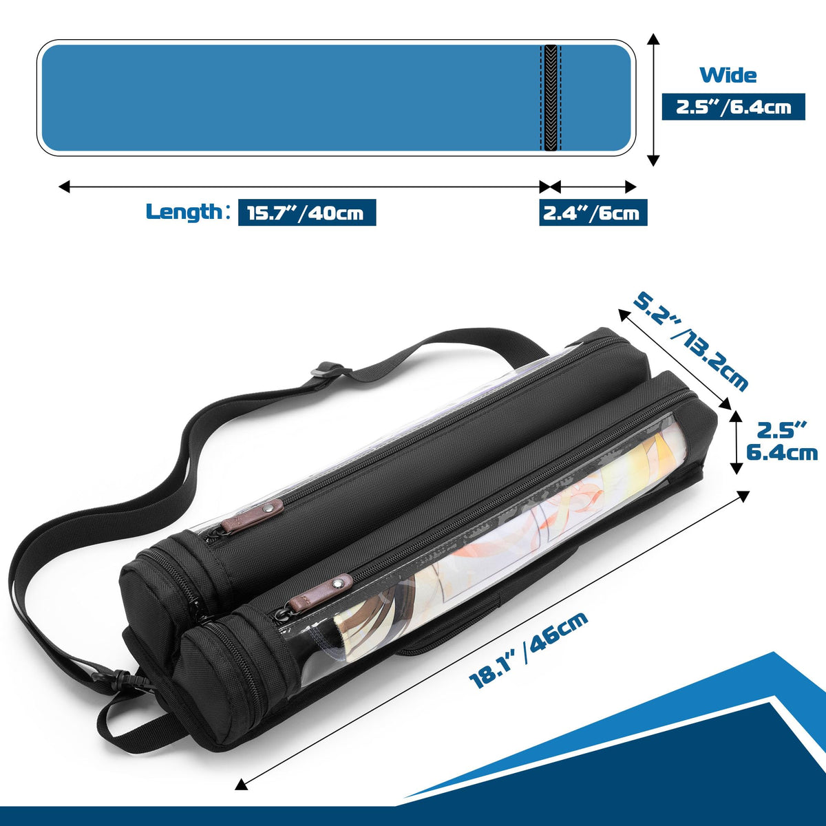 Rexmica Playmat Tube Case shows dice pocket for accessories