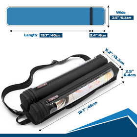 Rexmica Playmat Tube Case shows dice pocket for accessories