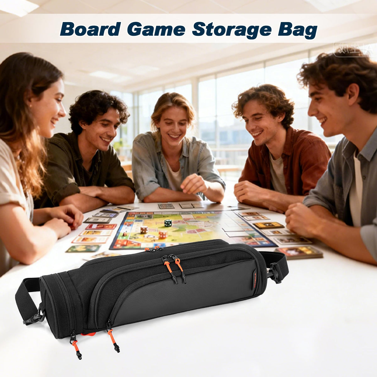 Rexmica organizer pocket holds phones, cards safely.