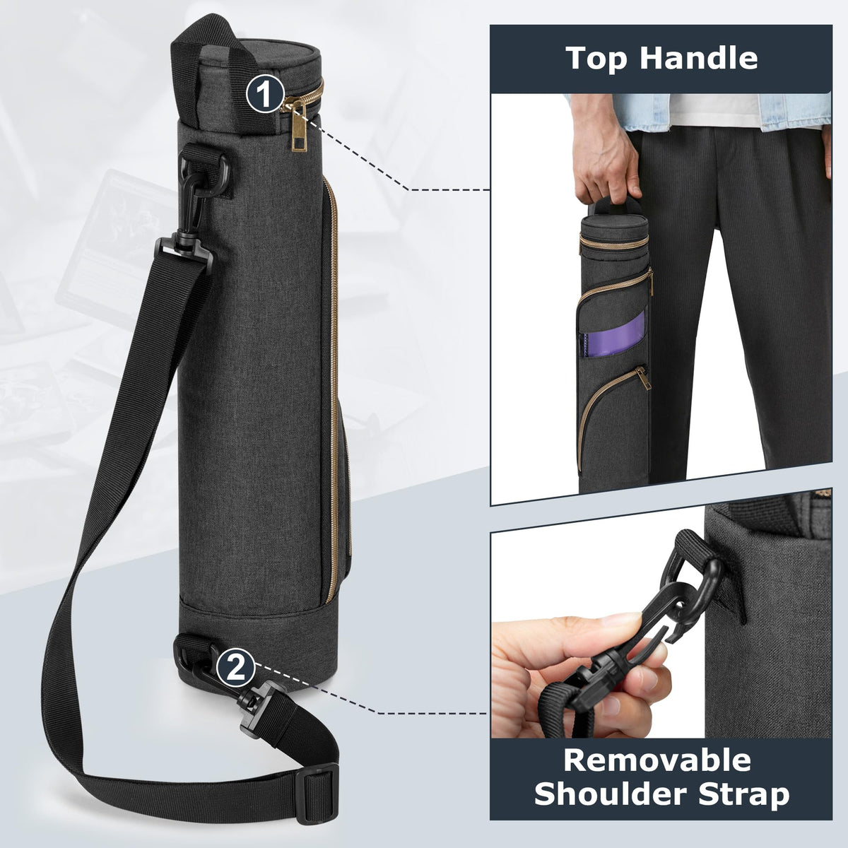 Rexmica Playmat Tube Case padded body protects mats from wrinkling