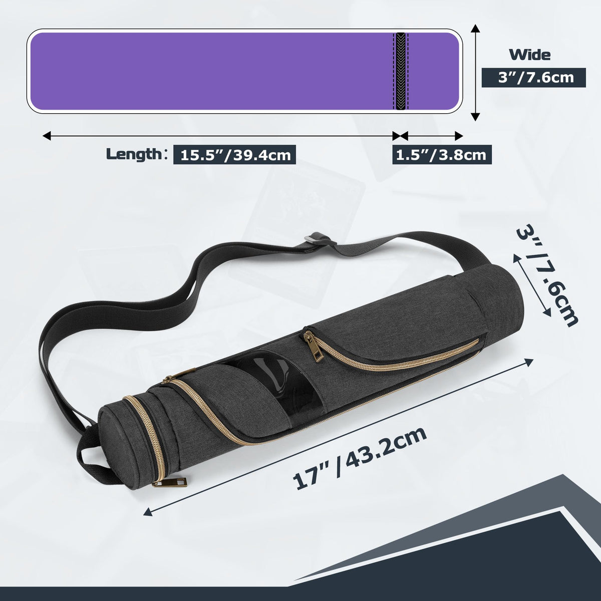 Rexmica Playmat Tube Case detachable shoulder strap for hands-free carry