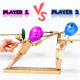 Rezimet Handmade wooden fencing puppets toy shows craftsmanship and durability.
