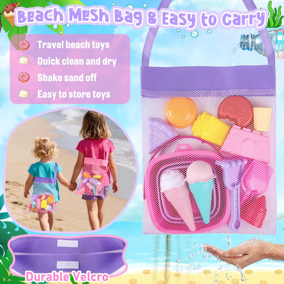 REZUCREY ice cream topper molds set for colorful seaside dessert play.