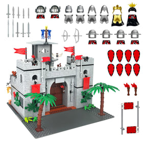 RFFTQQ medieval knight castle set exterior view for grand display and imaginative play