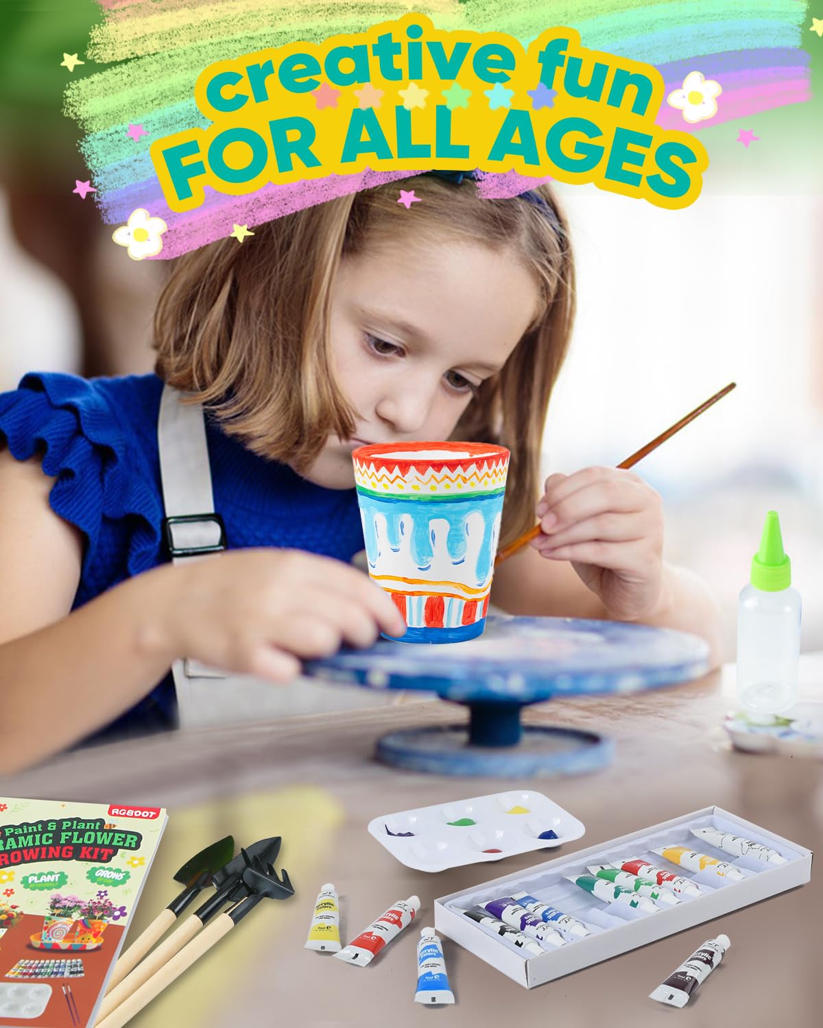 RGBDOT ceramic pots designed for little hands to decorate and hold