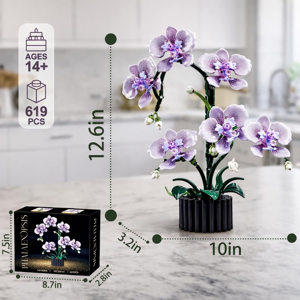 RGXRGX Adjustable Orchid Petals and Leaves — customizable display option
