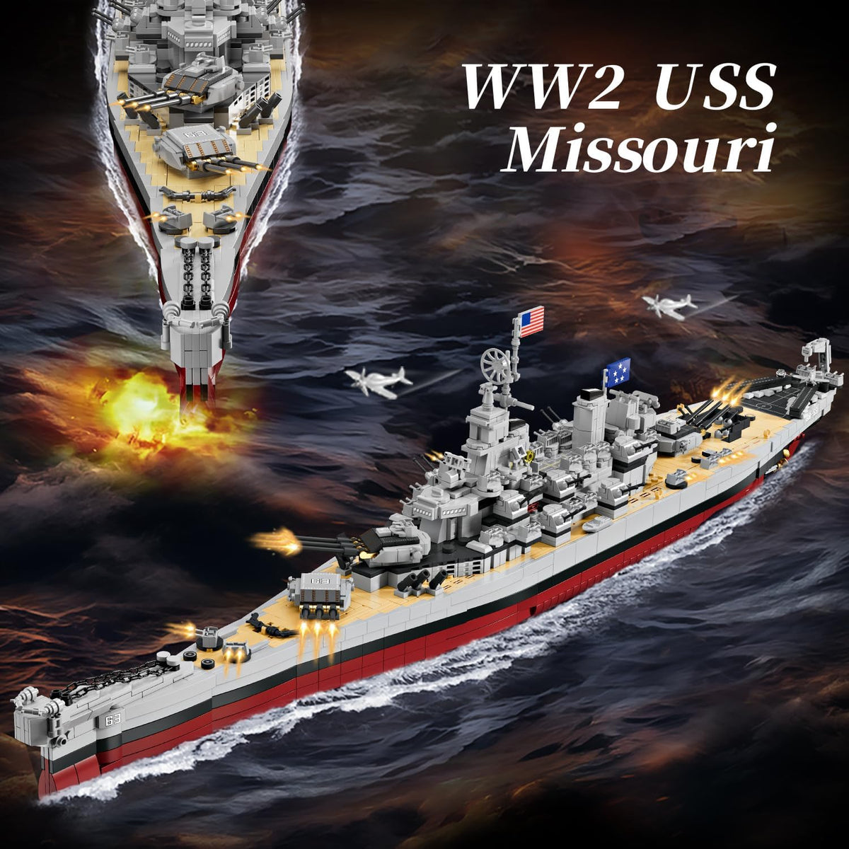 RGXRGX USS Missouri battleship side detail highlighting authentic WWII design
