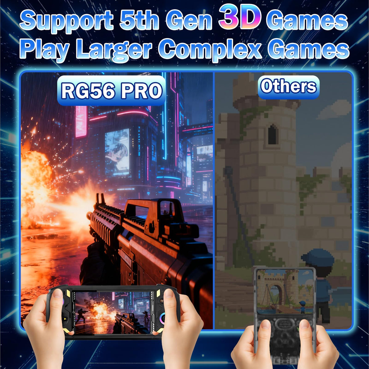 Rhesusco RG56PRO seven-color LEDs create vibrant gaming ambience