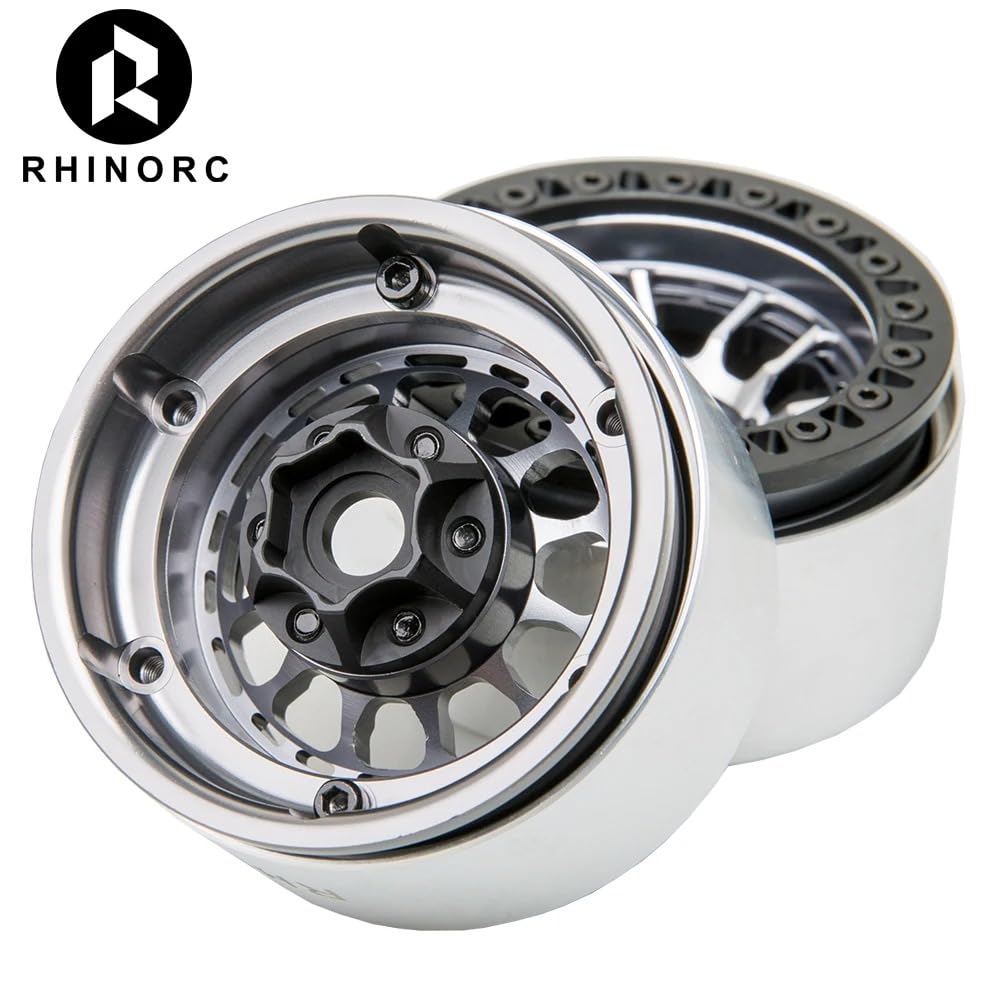 RhinoRC MOZA installed on Axial SCX10 demonstrates secure beadlock performance.