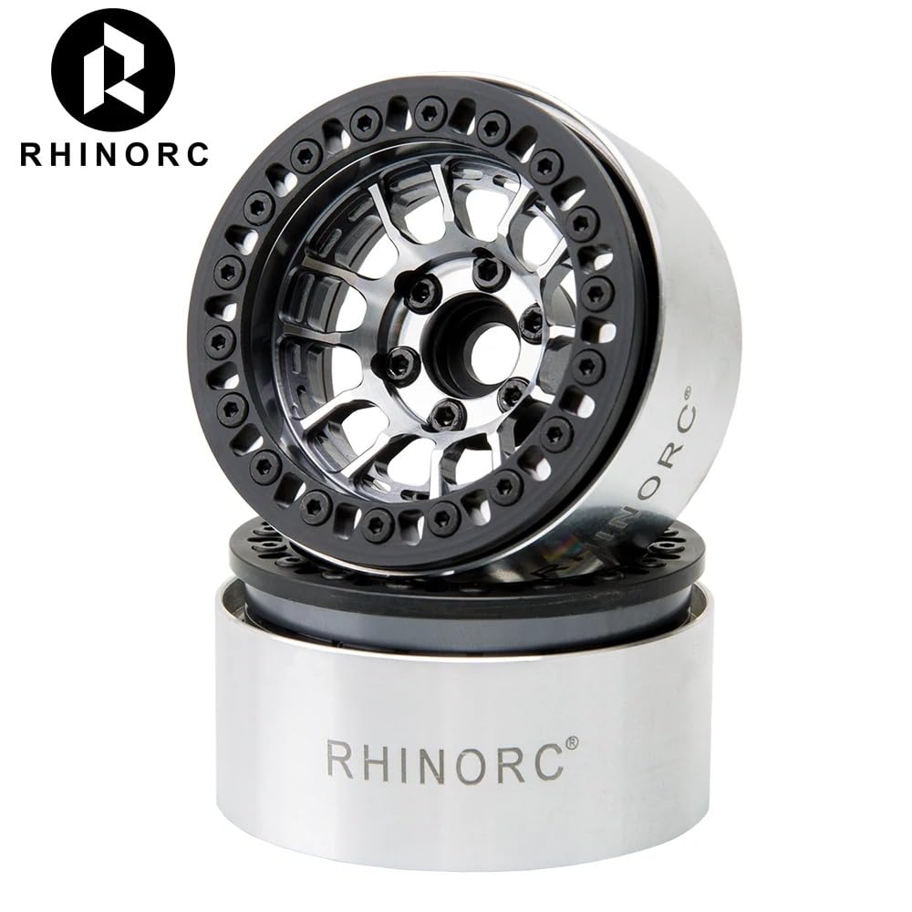 RhinoRC MOZA wheel side view emphasizes sleek finish and terrain-ready design.