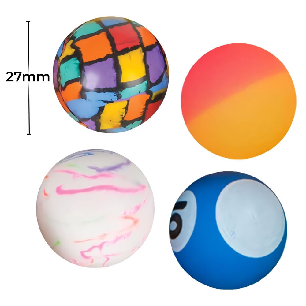 Assorted 27mm bounce balls by Rhode Island Novelty ready for goody bags and games.