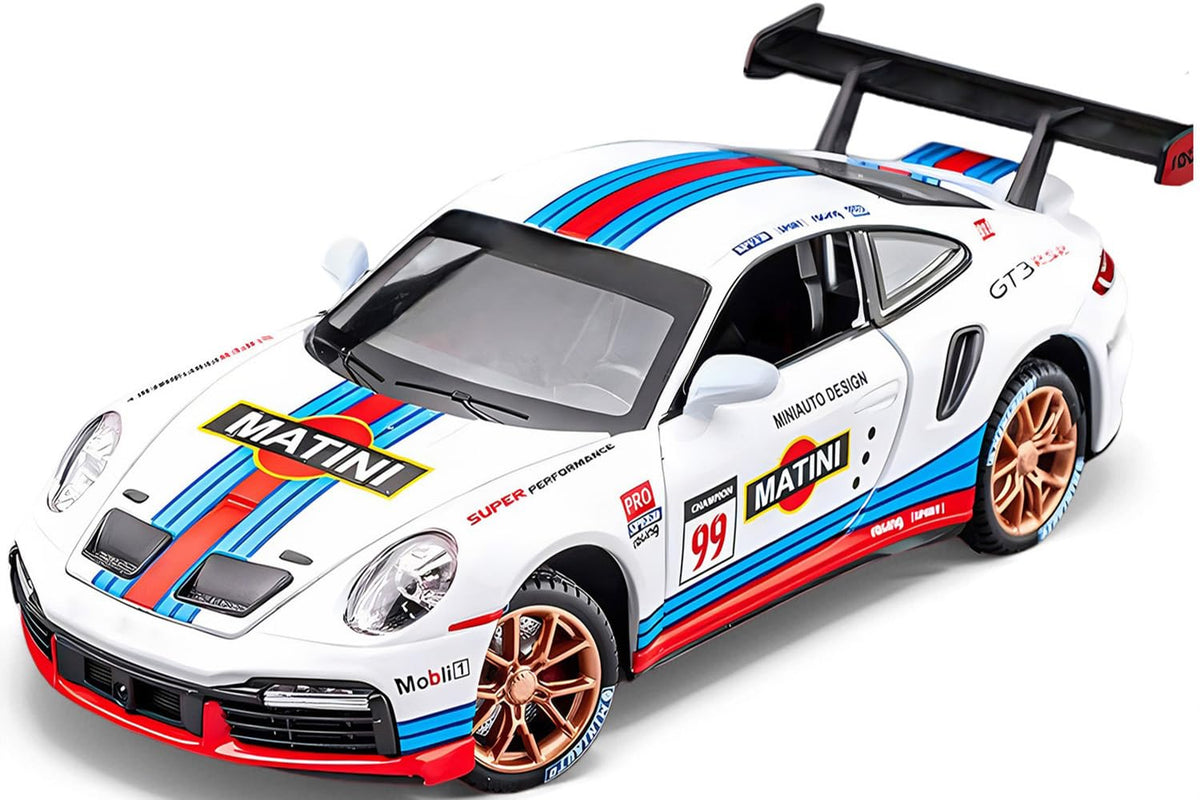 RhsMeuttle 911 GT3 RS diecast model — front view with durable metal body and precise detailing.
