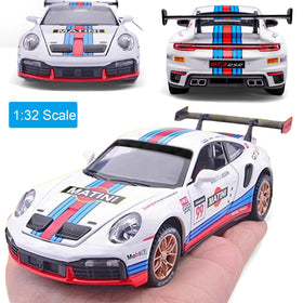 RhsMeuttle 911 GT3 RS diecast model — open doors show the detailed interior for kids' play.