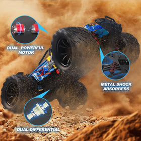 Rhybor dual 7.4V 1500mAh batteries extend playtime beyond 40 minutes.