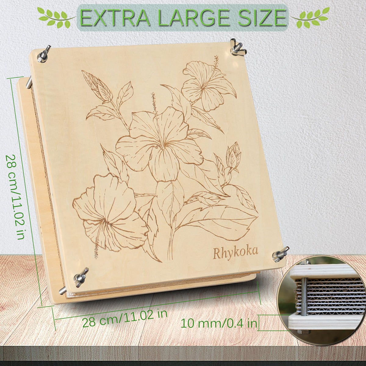 Rhykoka 10-layer kit displayed for batch pressing multiple flowers.