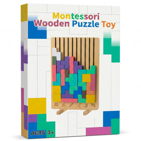 RHYZIA Montessori Brain Blocks Set for organized play and travel storage