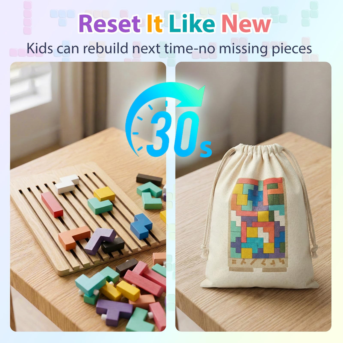 RHYZIA wooden blocks with smooth edges for safe, frustration-free play