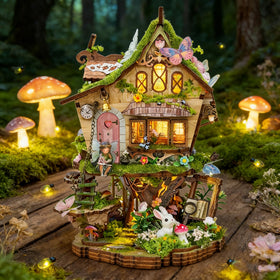 RHZN Book Nook Kit during stress-relieving assembly offers a calming crafting experience