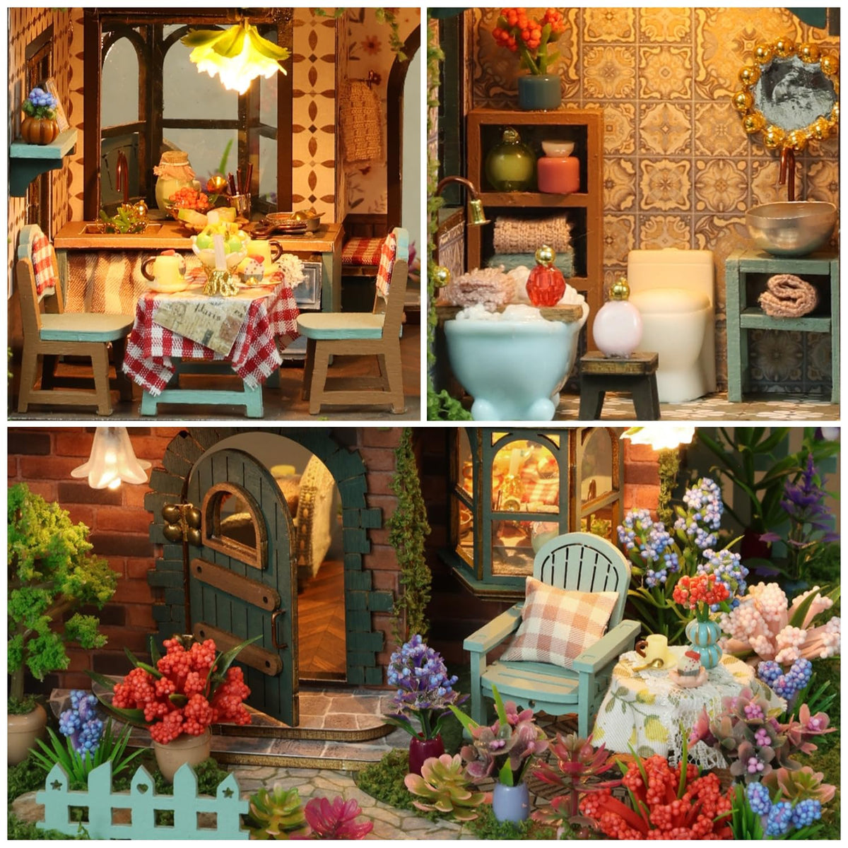 RHZN miniature house kit showcases a detailed room scene for decor enthusiasts