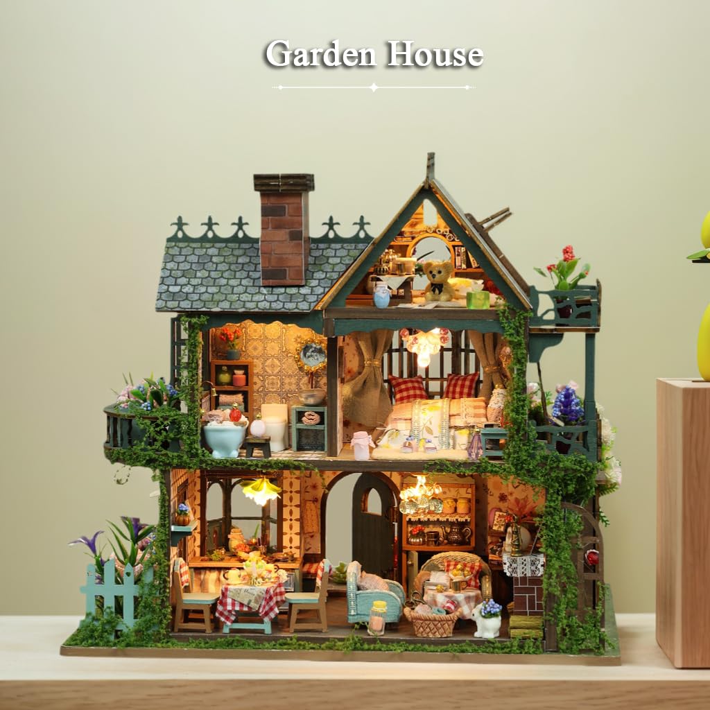 RHZN miniature house kit includes a color instruction manual for easy guidance