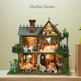 RHZN miniature house kit includes a color instruction manual for easy guidance