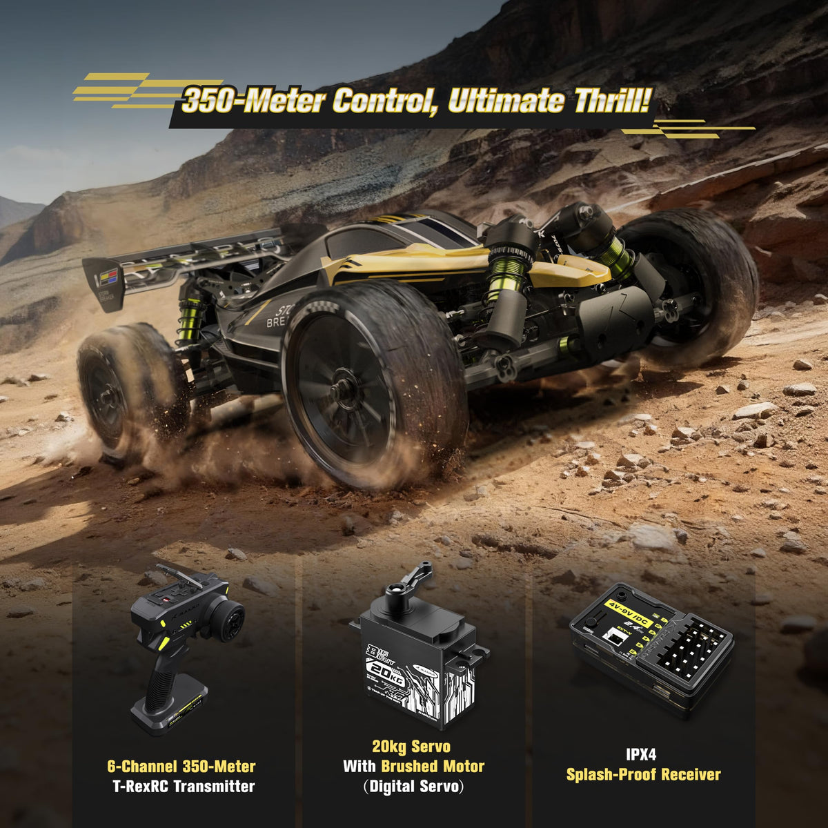 RIAARIO 1/10 aluminum chassis 2.5mm highlights sturdy frame and better handling.