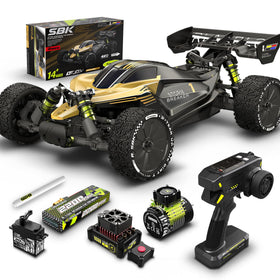 RIAARIO 1/10 brushless RC car body showing rugged polycarbonate shell for durability and speed-ready styling.