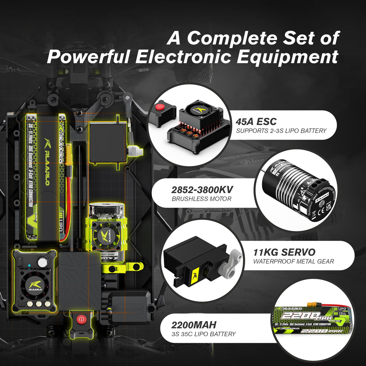 RIAARIO brushless motors 3800KV deliver fast acceleration and durable performance
