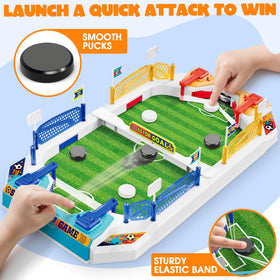 RIANEAN mini soccer board game goalposts and scoreboards ready for competitive play.