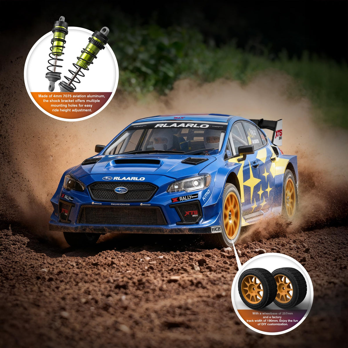 RIAARIO 1/10 brushless RC car 4WD drivetrain delivering reliable traction