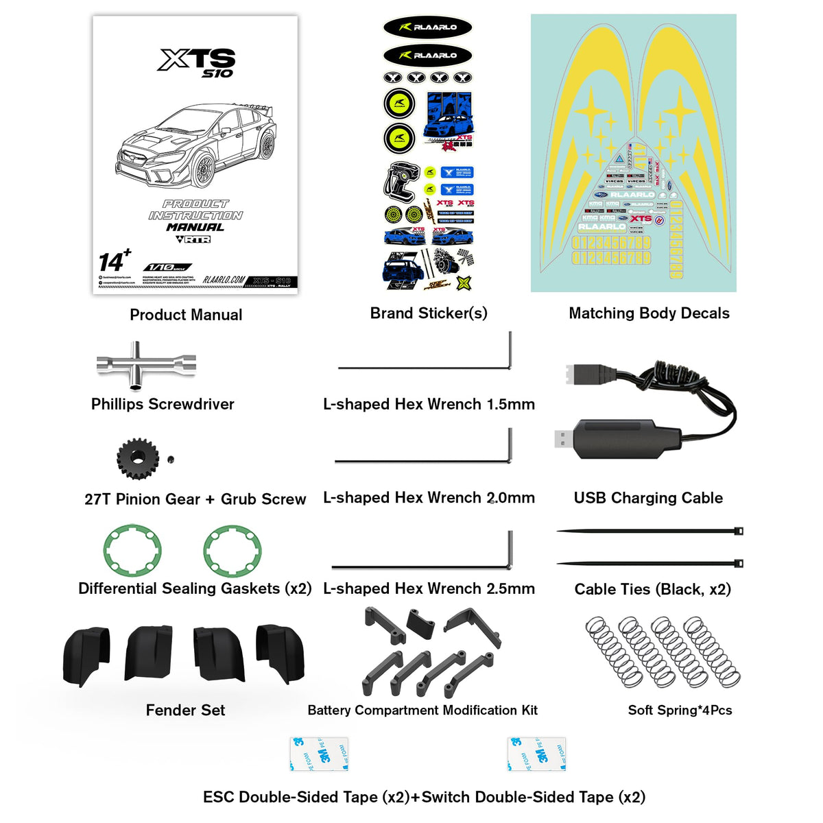 RIAARIO 1/10 brushless RC car accessories kit for maintenance and upgrades